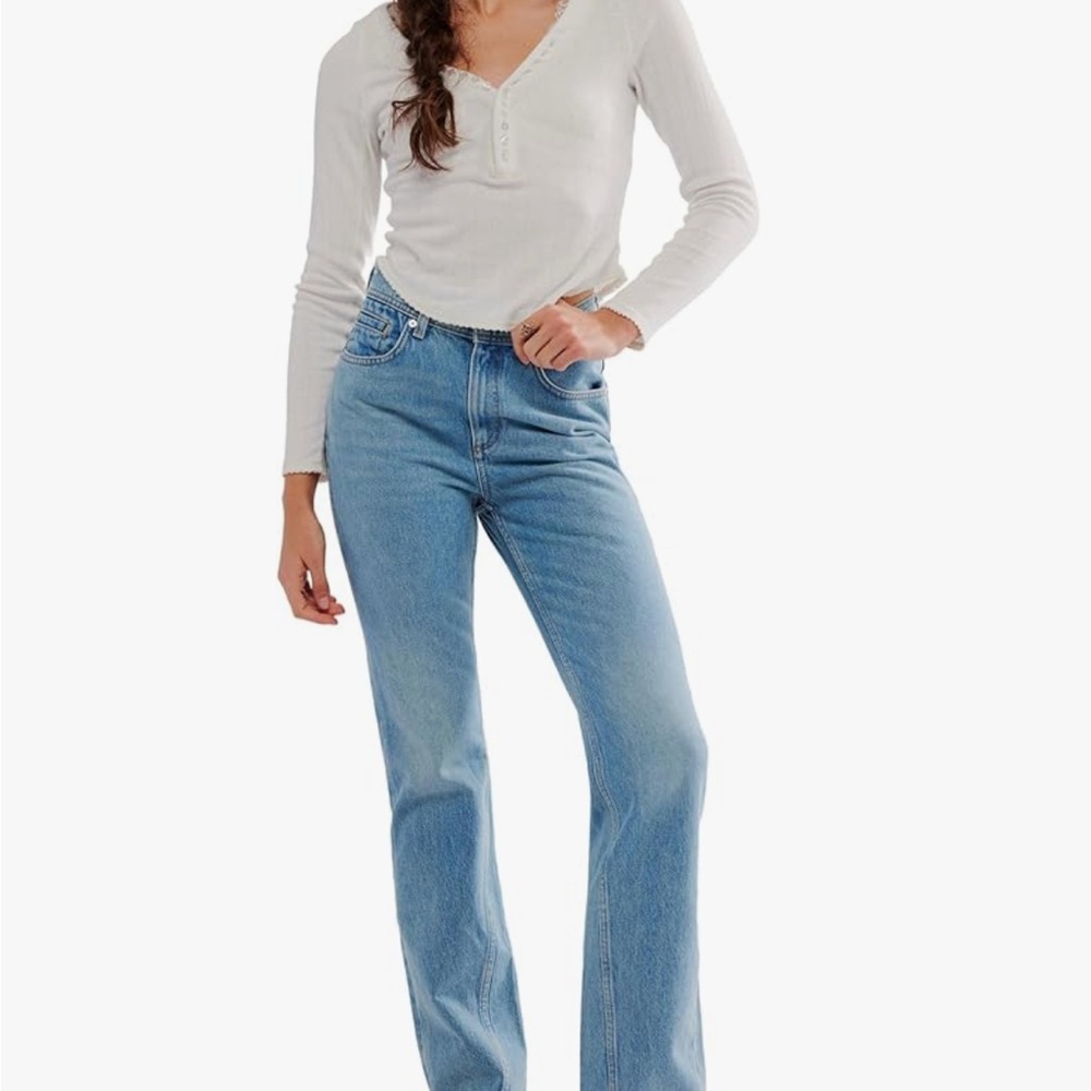 We The Free Women's Xena Slim Straight, Size 29/Blue Jeans Pants